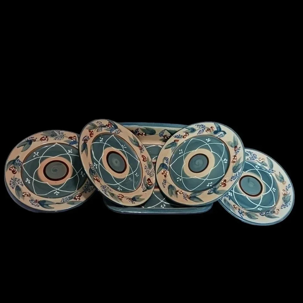 Centrum chaumiere set of 5- 4 plates  and square deep tray